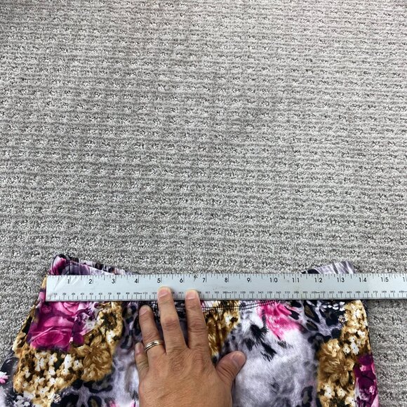 Silver Women's Floral Leggings Plus One Size Stretchable Pants - Picture 8 of 12